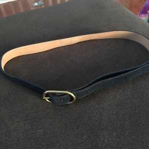 J Crew- Skinny Navy Leather Belt